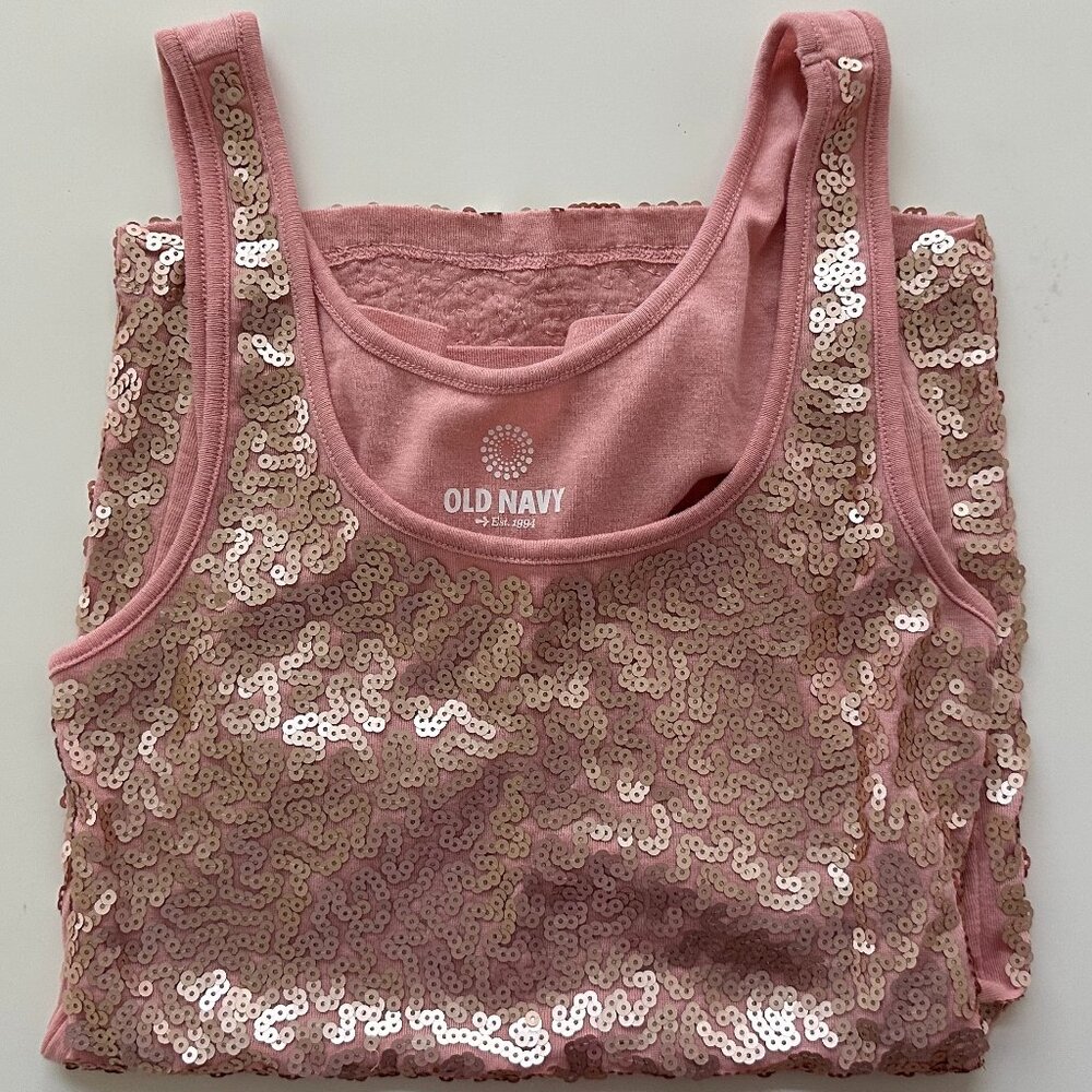 Rose Pink Sequin Tank